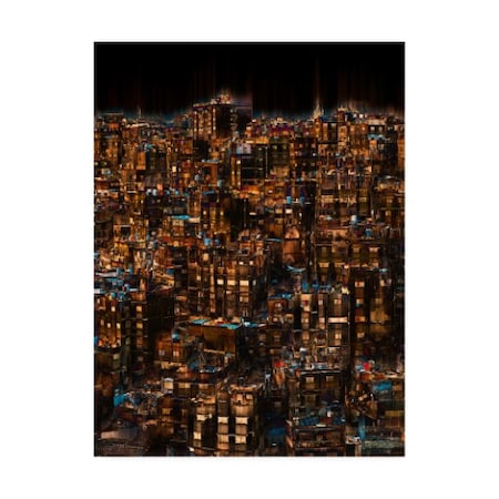 Ibrahim Nabeel 'Lit Cityscape' Canvas Art,24x32